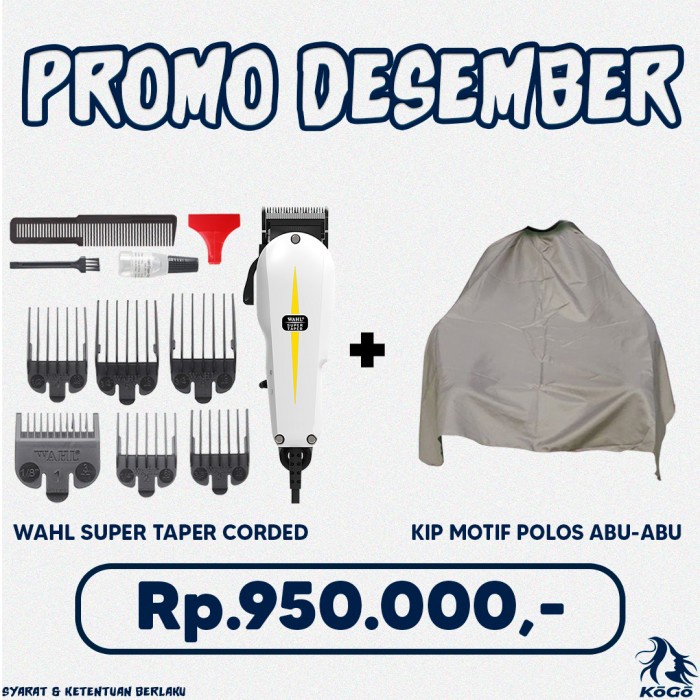 WAHL SUPER TAPER CORDED ORIGINAL COMBO / ALAT CUKUR WAHL ORI