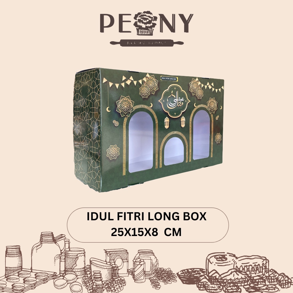 PAPASO PACKAGING IDUL FITRI LONG KOTAK BOX UKURAN 25X15X8 CM