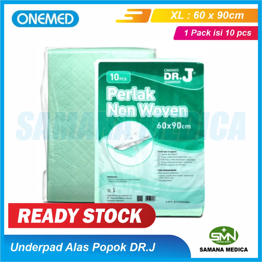Underpad DR J Onemed perlak popok alas ompol harga murah 60x90 Isi 10pcs