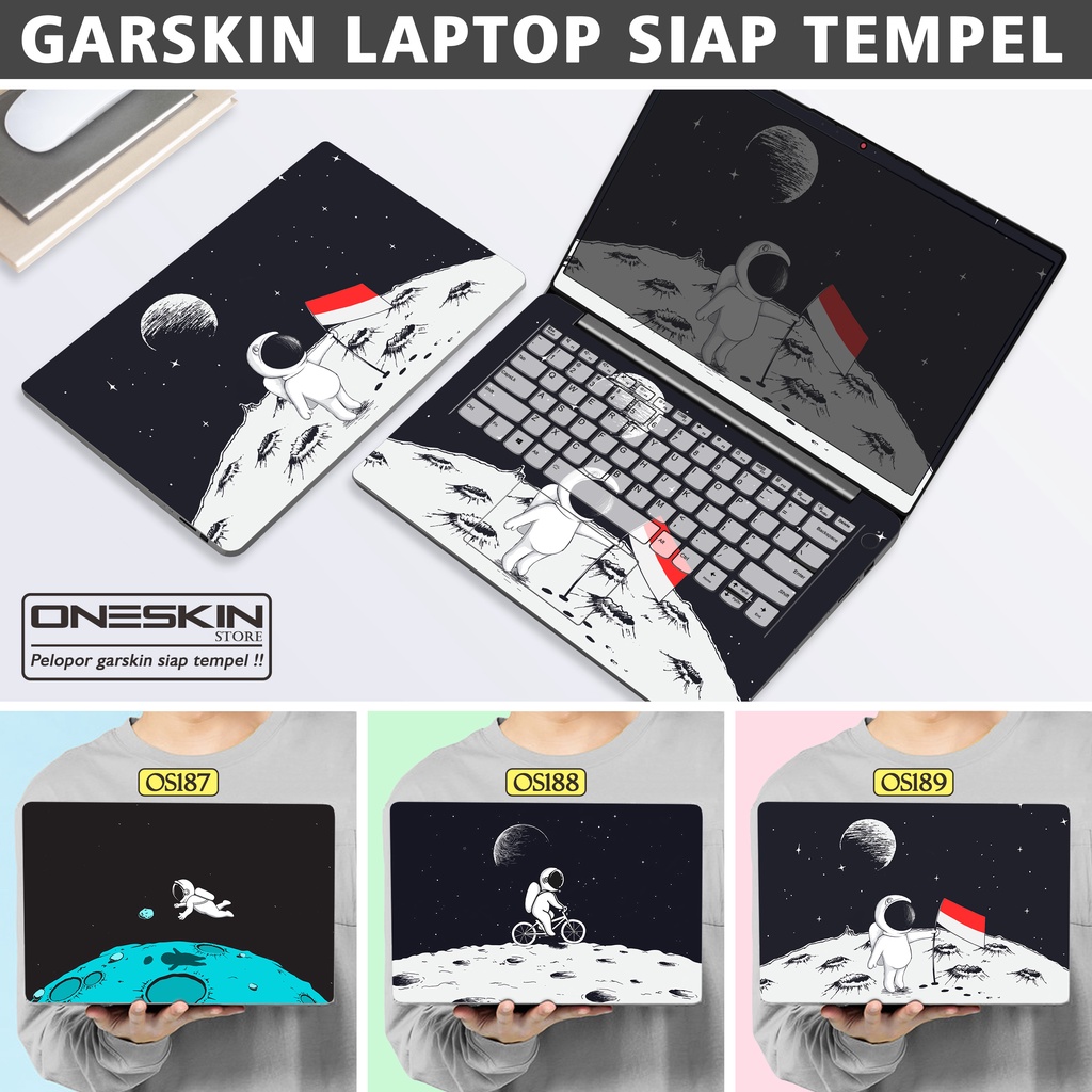 Garskin Sticker Laptop Protector Macbook Full Body Bottom Bezel Palmrest Skin Cartoon Astronaut Bike