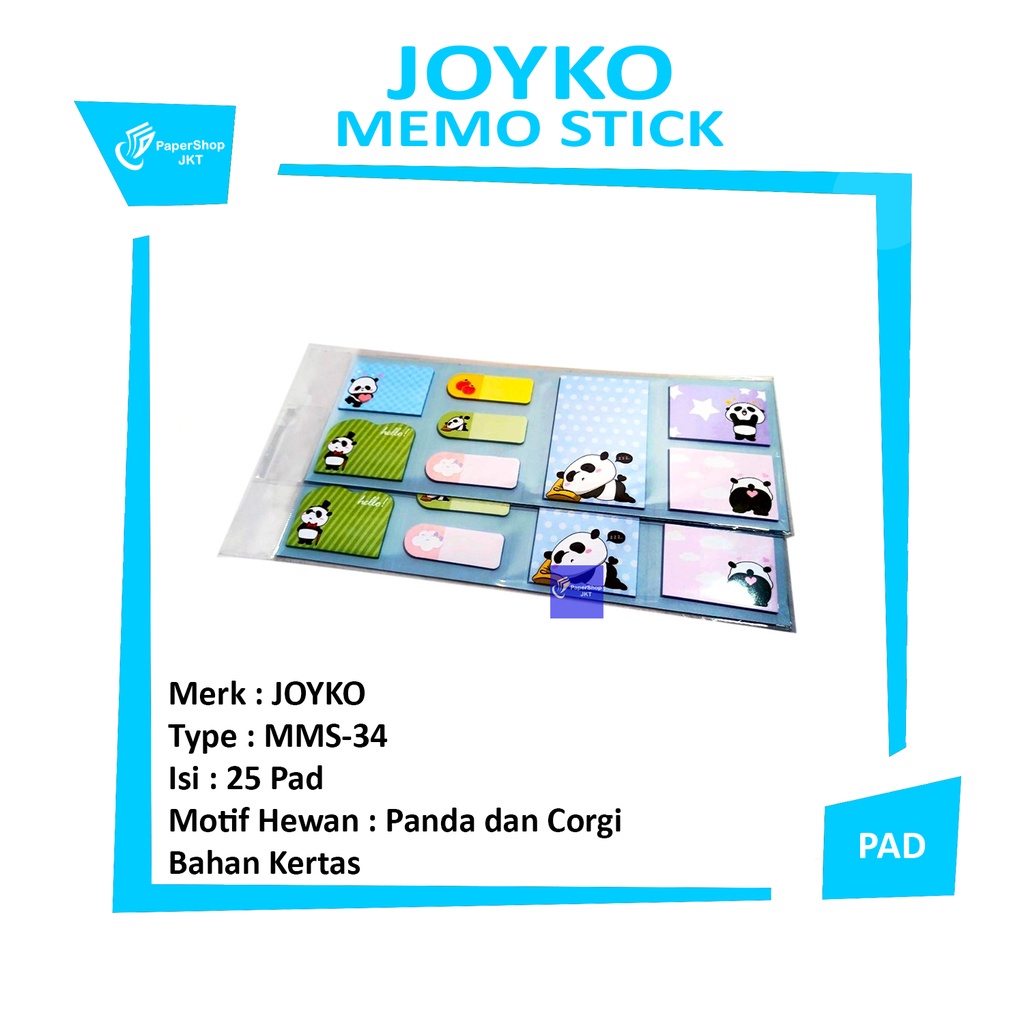 

JOYKO - Memo Stick MMS-34 Motif Hewan Lucu - Pad