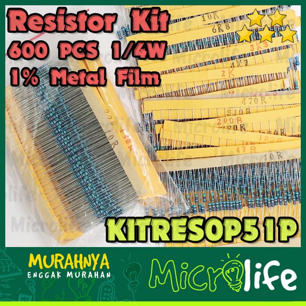 Resistor Kit 600 PCS 1/4W 1% Metal Film