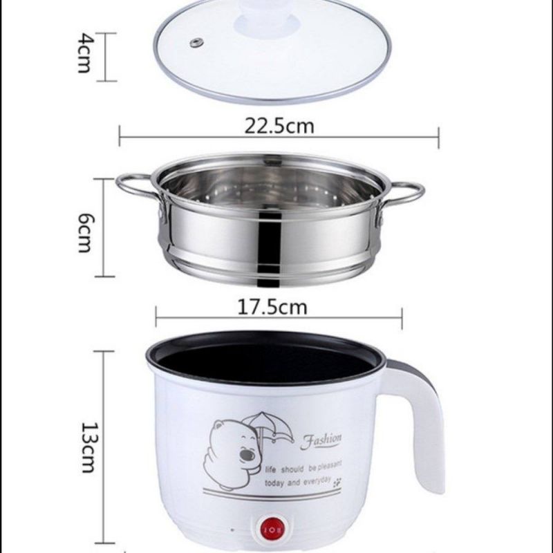 Panci Listrik Kukus /Elektrik Stainless Free Kukusan/ Panci Penggorengan