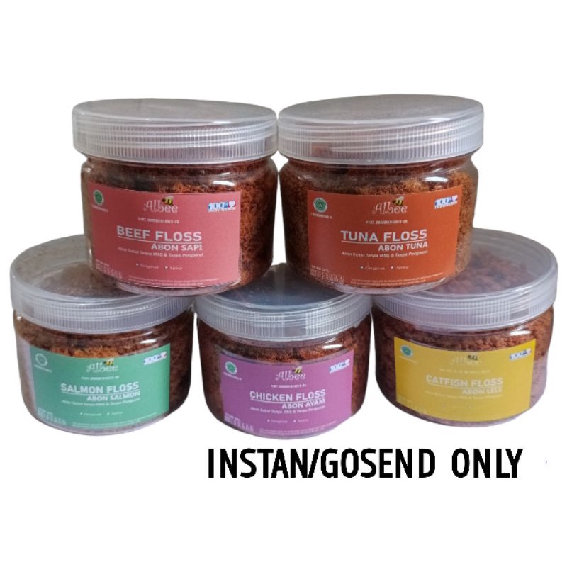 ALBEE ABON SALMON TUNA AYAM SAPI LELE KEMASAN TOPLES HAMPERS INSTAN ONLY