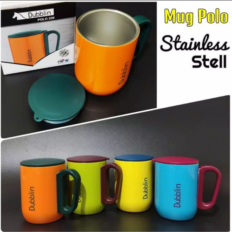 Mug Gelas Cangkir Tahan Panas Dubblin Polo 220 220ML / MUG DUBBLIN MUG Kopi Teh Stainless Stell