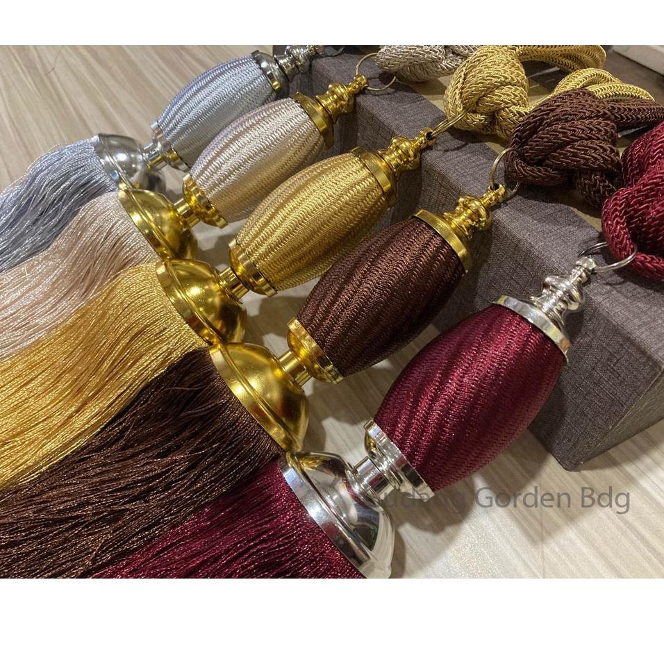 [TRT.30Ja23м] Tassel Tali Gorden Minimalis Rumbai Mewah Cream Coklat Silver Maroon
