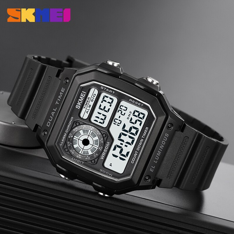 SKMEI Jam Tangan Pria Digital Sport Watch Chrono Dual Time Waterproof - 1998