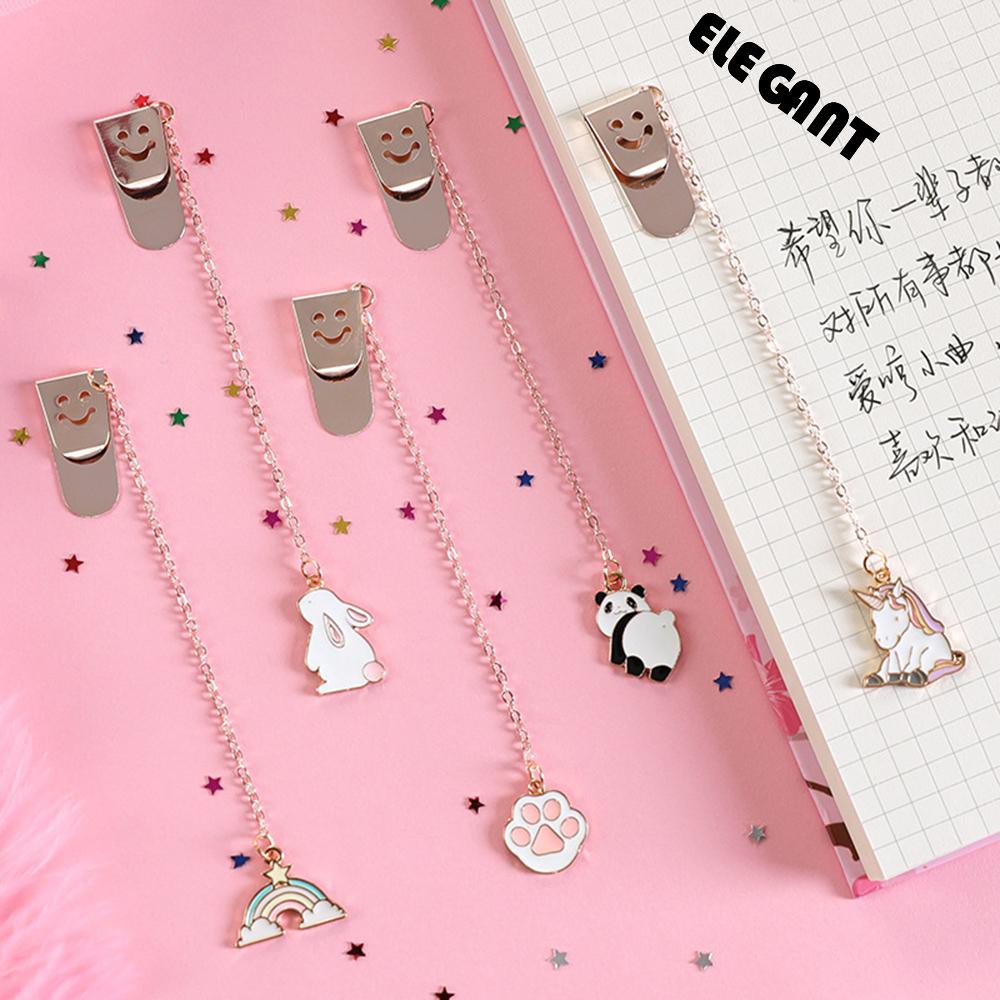 ELEGANT Metal Bookmark Cat Claw Page Mark Pendant Cute Cartoon Stationery Panda School Office Supply