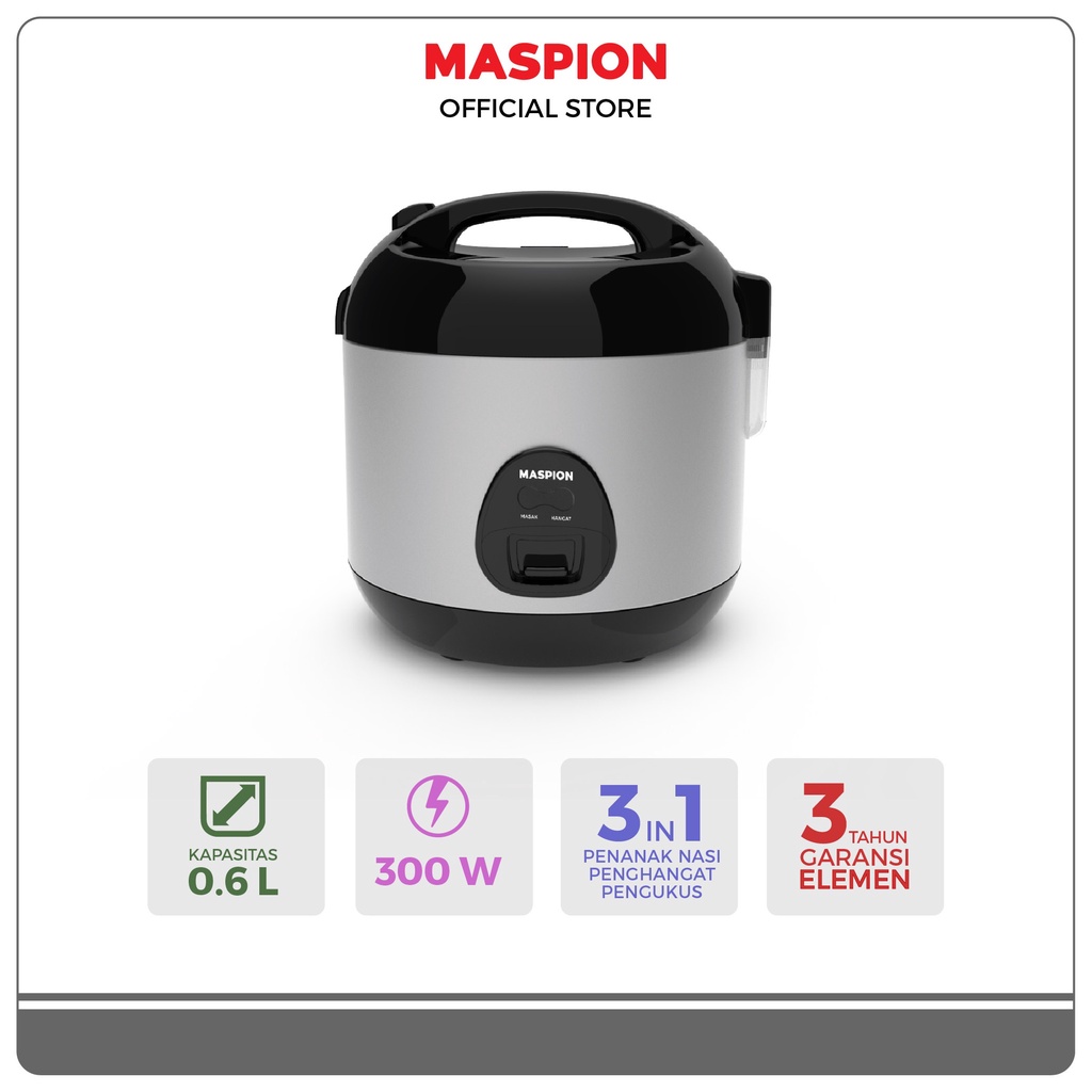 RICE COOKER 0.6L MRJ-0623BSSS 220V MP / MAGIC COM STAINLESS MASPION ORI