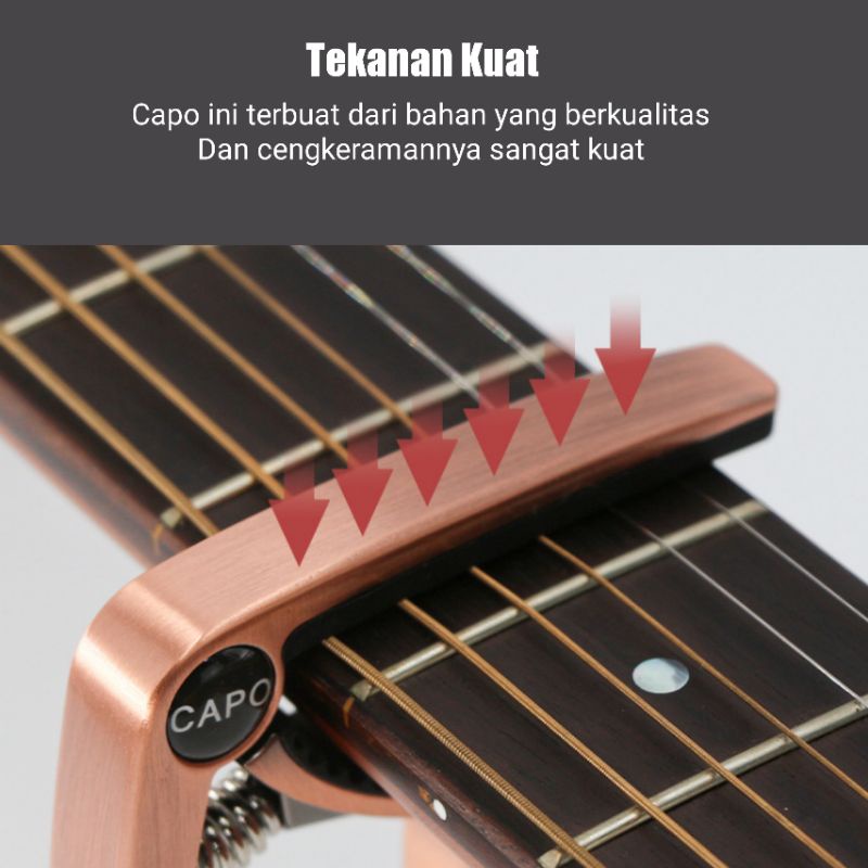 Capo Gitar Akustik Premium Bahan Aluminium Alloy