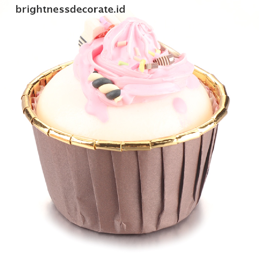 [Birth] 50pcs/pack Cupcake Liner Pembungkus Kue Baking Cup Tray Case Kue Kertas Gelas [ID]