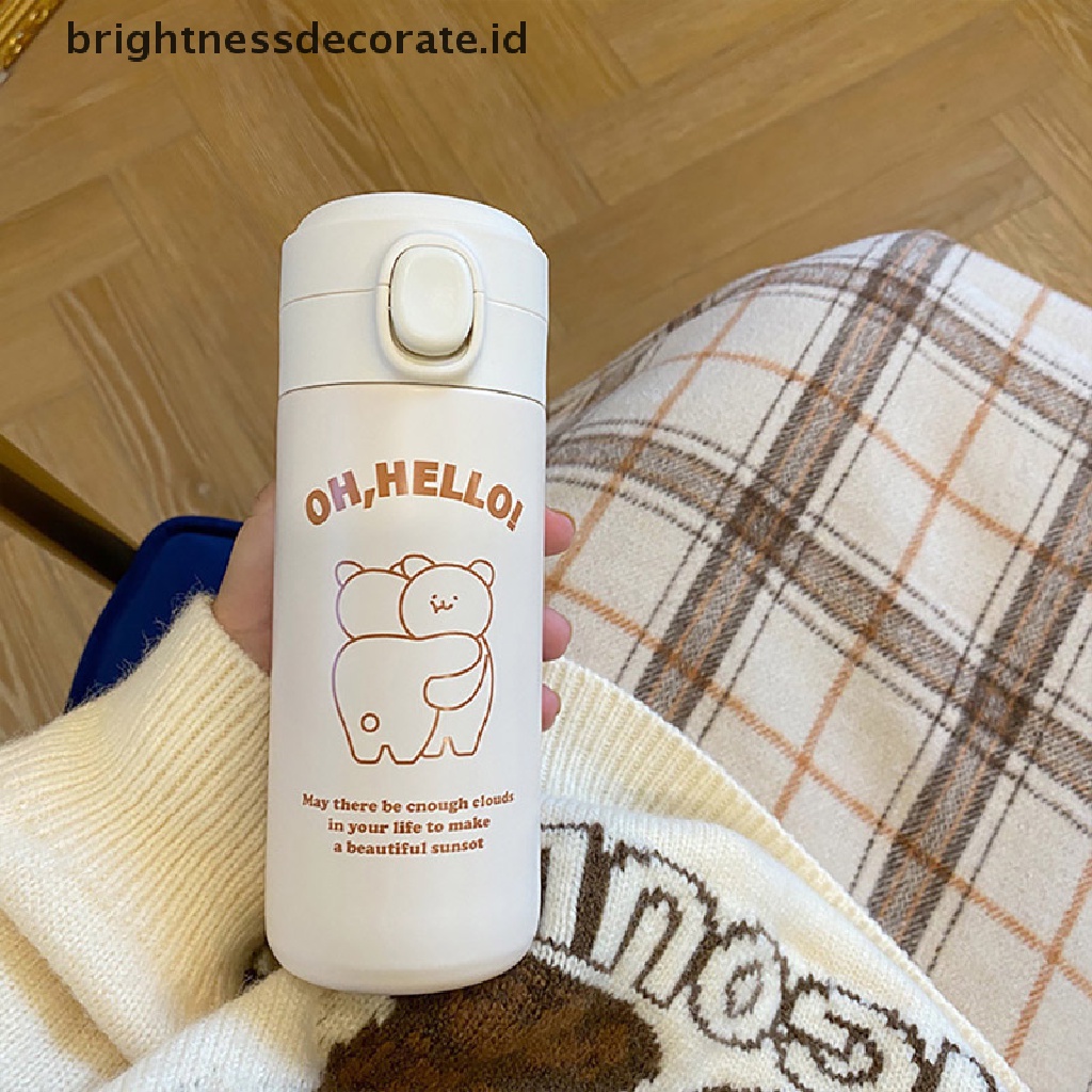 [Birth] Cangkir Stainless Steel Kapasitas Korea Sederhana Lucu Cangkir Siswa Nilai Wajah Tinggi [ID]