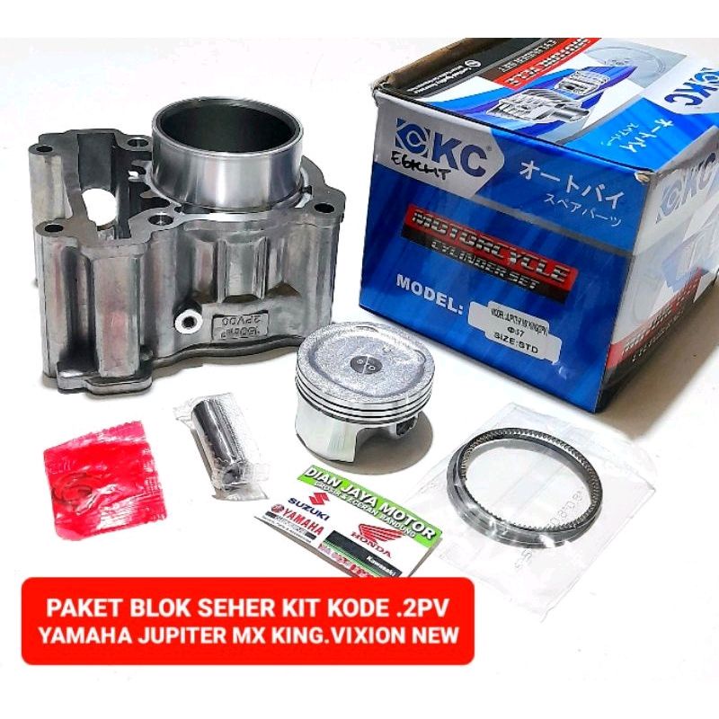 BLOK SEHER 2PV YAMAHA JUPITER MX KING KC PAKET BORING VIXION NEW KODE LINER BAJA