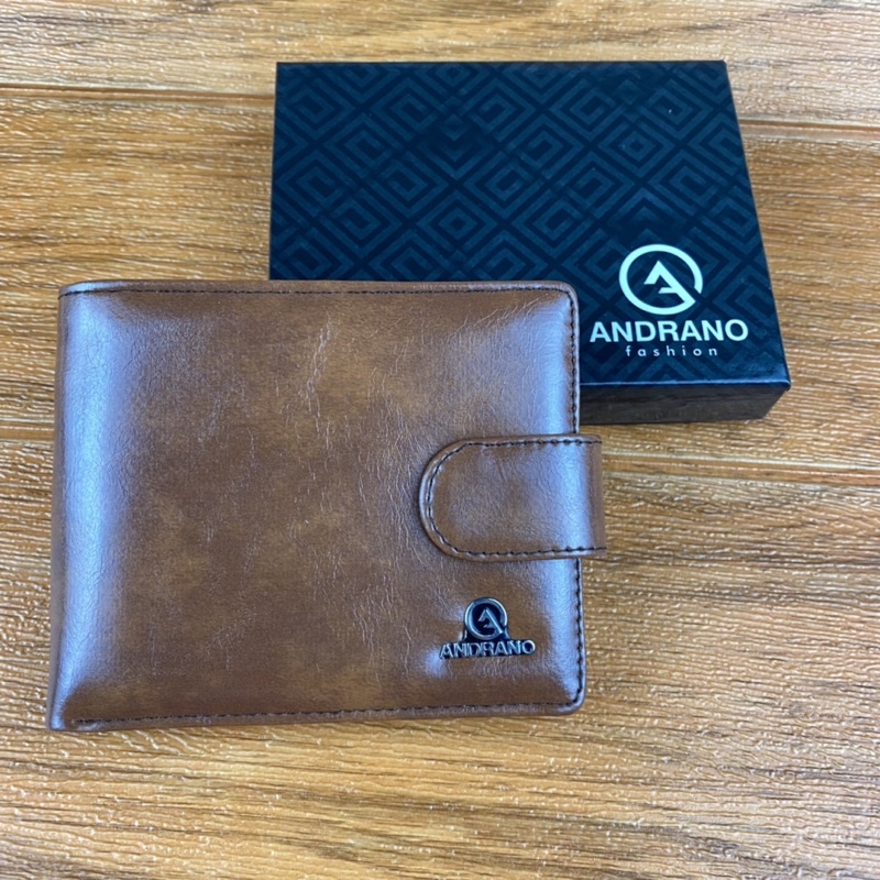 DOMPET PRIA ORIGINAL ANDRANO SEMI KULIT MODEL LIPAT DOMPET PRIA MURAH MERIAH LOGO DOMPET PRIA LIPAT DOMPAT COWOK KULIT SINTETIS