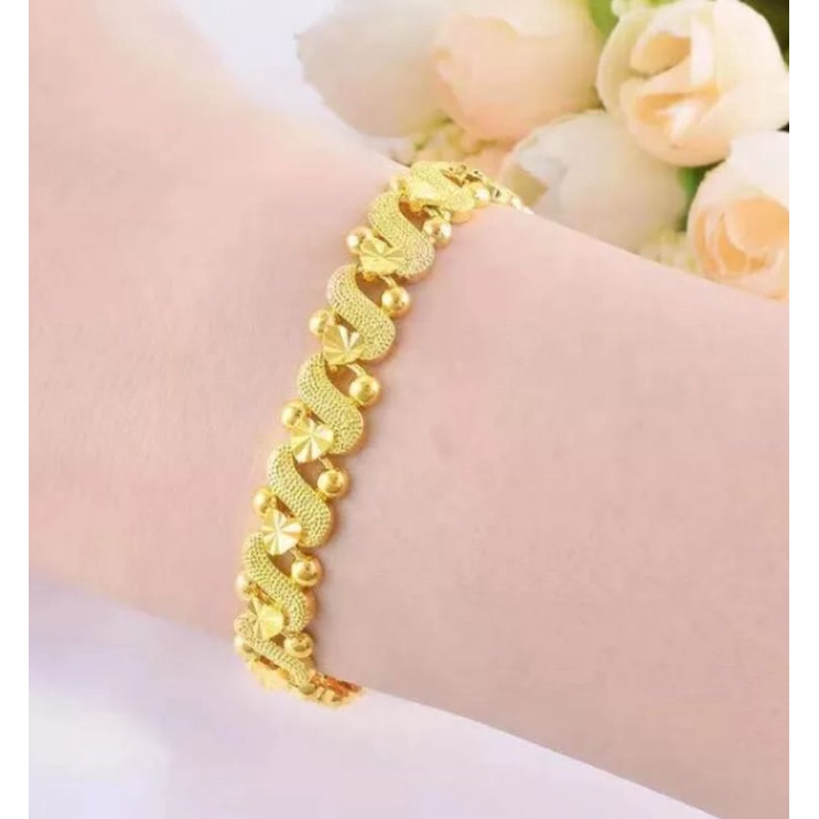 Gelang emas free surat kadar 17,7 ( gelang Hongkong pirall)