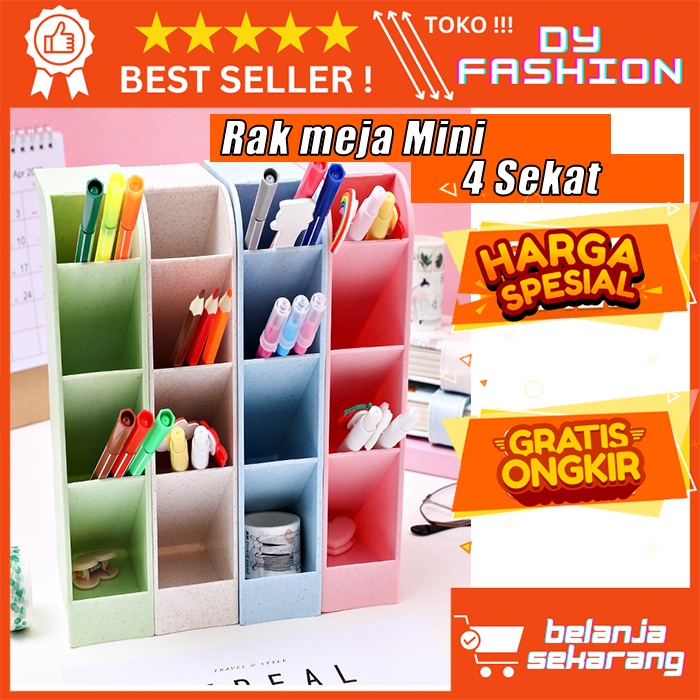 

Laci Mini 4 Slot Rak Mini 4 Sekat SP728 Tempat Alat Tulis Full Color Mini Rack Tempat Sendok Gunting Document Organizer Stationery Stand meja kantor