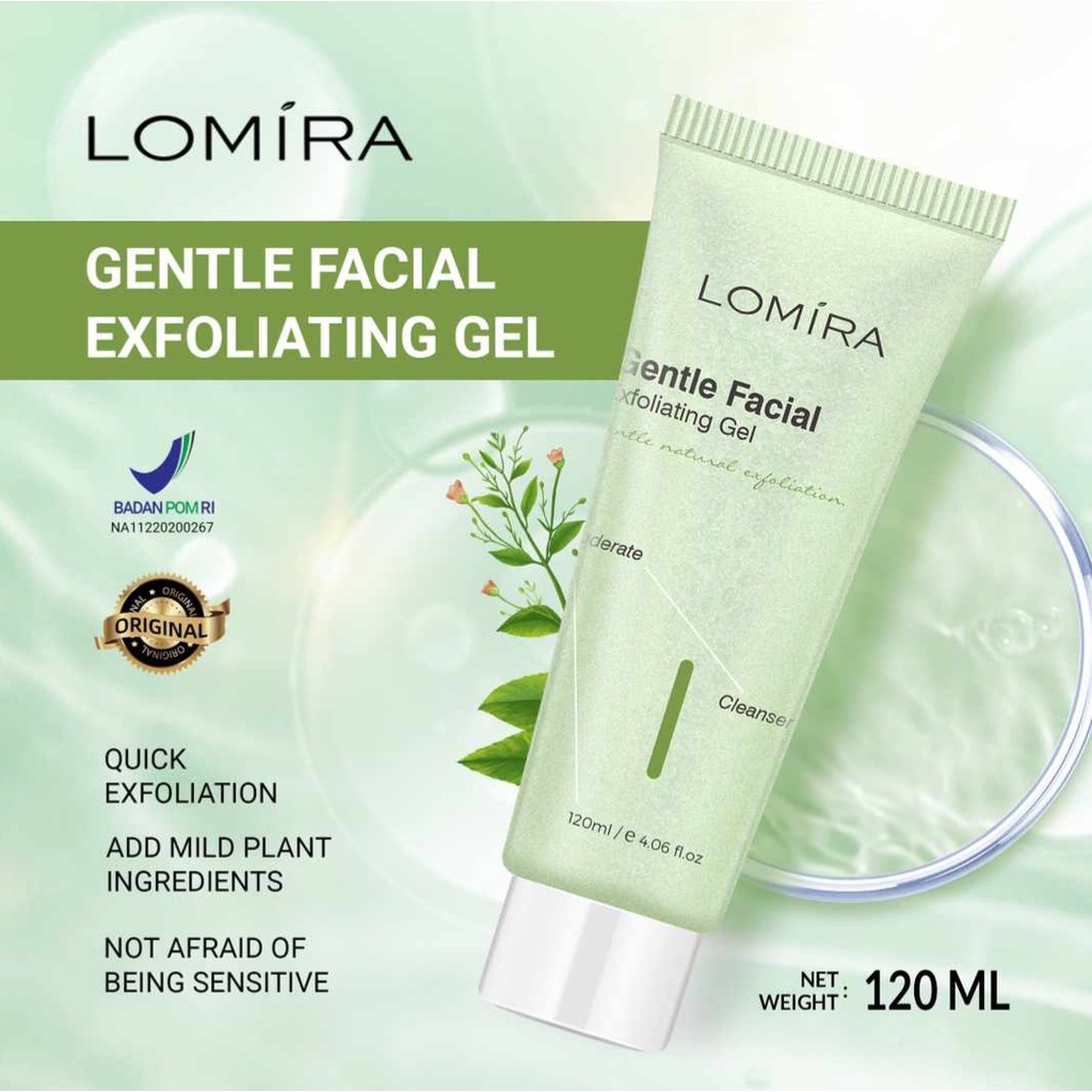 LOMIRA GENTLE FACIAL EXFOLIATING GEL - TERDAFTAR BPOM - FACIAL GEL LOMIRA MURAH