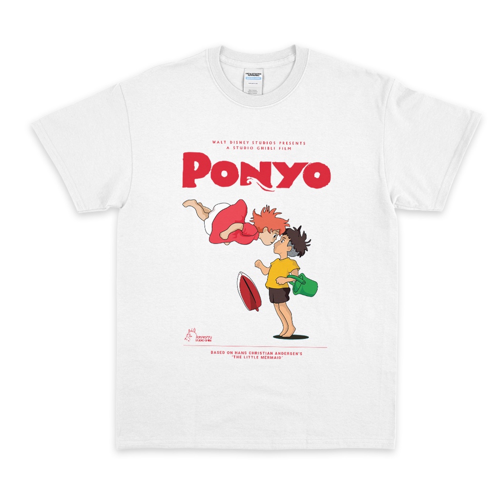 Kaos Ponyo Tshirt Studio Ghibli Kaos Anime Cartoon Vintage Classic Tshirt Totoro Ghibli Tshirt Japan