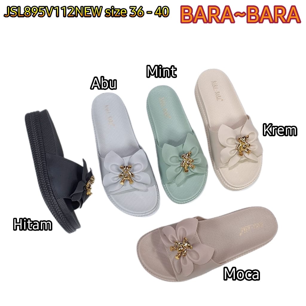 BARA BARA ORIGINAL jelly sandal karet murah empuk wanita selop import barabara cewek JSL895V112NEW