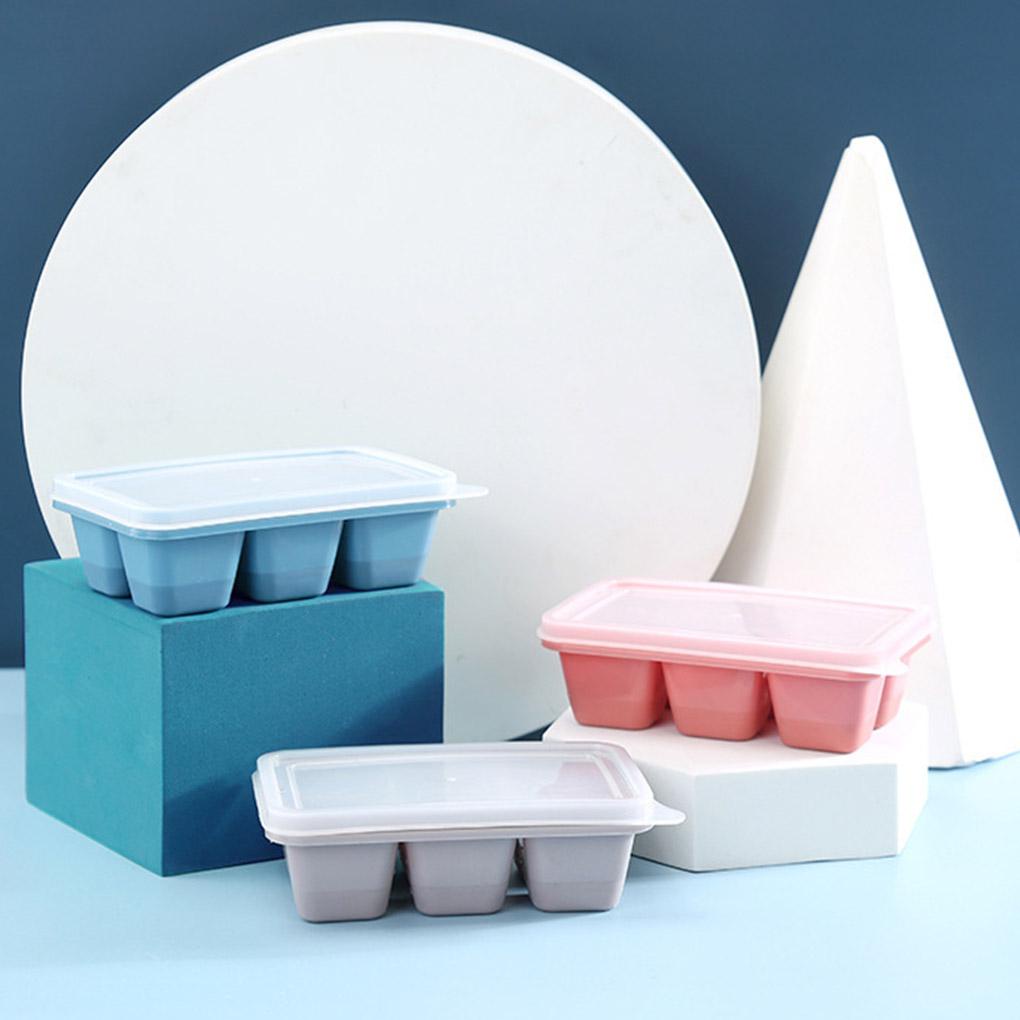 3pcs 15kisi Food Grade Silicone Ice Tray Rumah Dengan Tutup DIY Cetakan Es Batu Bentuk Persegi Pembuat Es Krim Dapur Bar Aksesoris