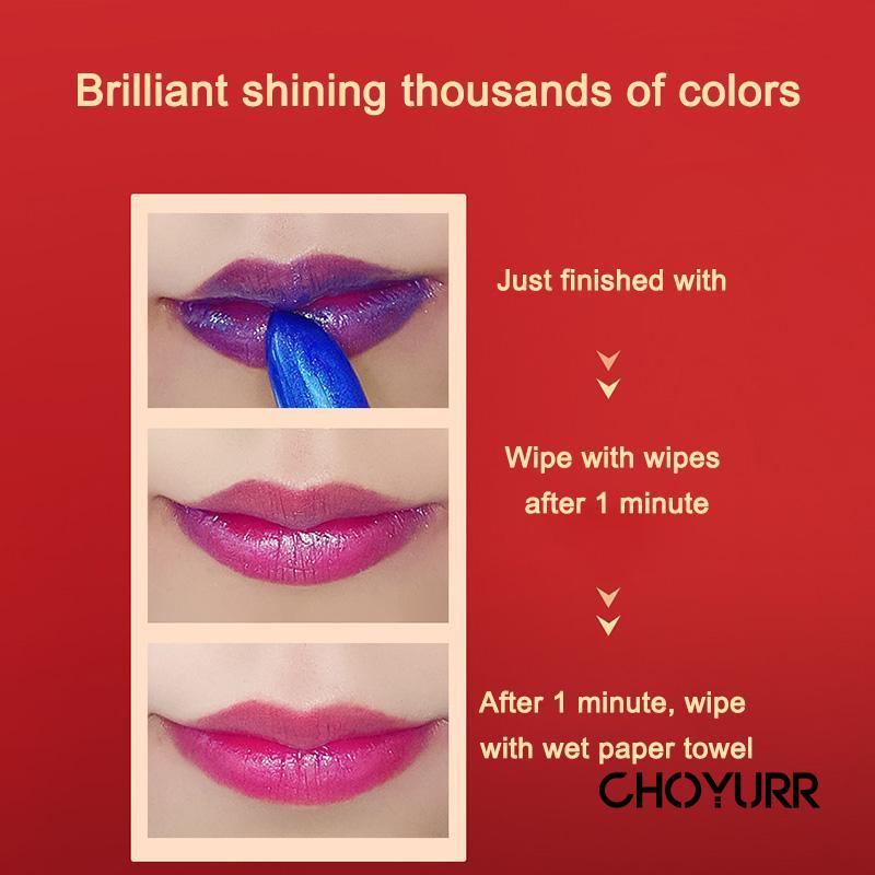 【COD】Blue Lipstick Color Changing Moisturizing Lip Gloss Warna Waterproof Tahan Air Lipstick Pelembab Original -CH