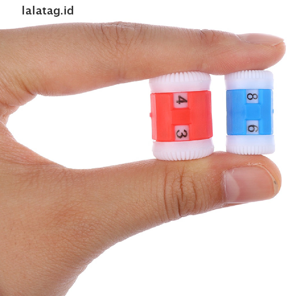 [lalatag] 2merah+2biru Knitg s Row Counter Lines Alat Hitung Angka [ID]