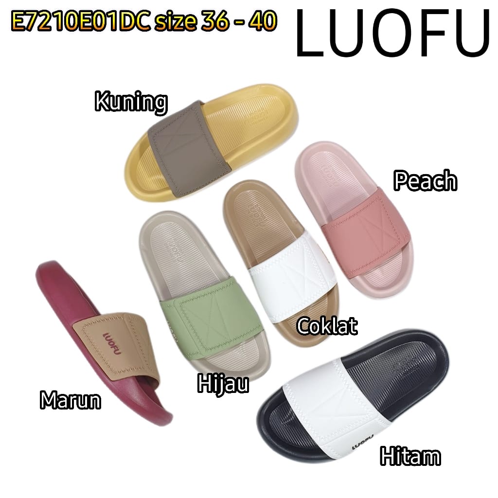 LUOFU ORIGINAL sandal karet empuk murah wanita selop sendal cewek import E7210E01DC