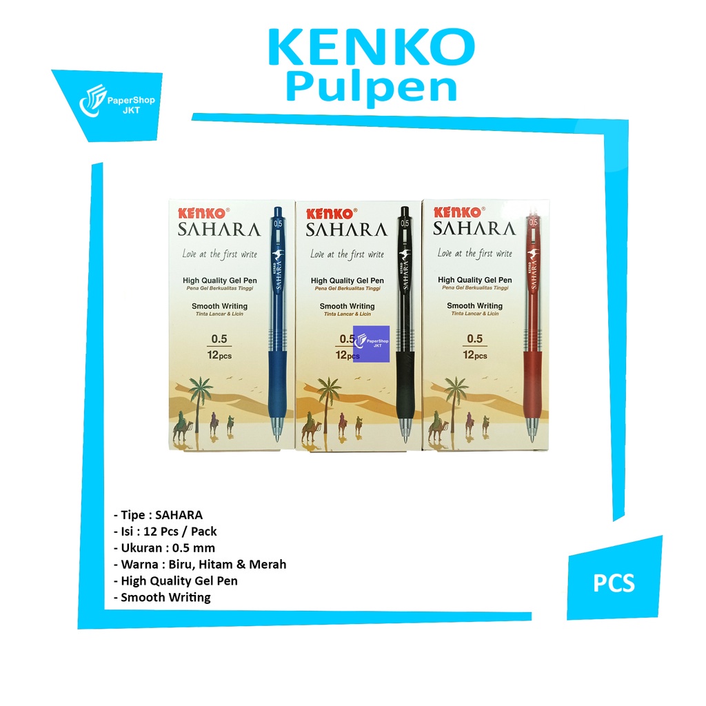 

Kenko - Gel Pen Pena Jel Sahara Warna - Hitam - Pcs