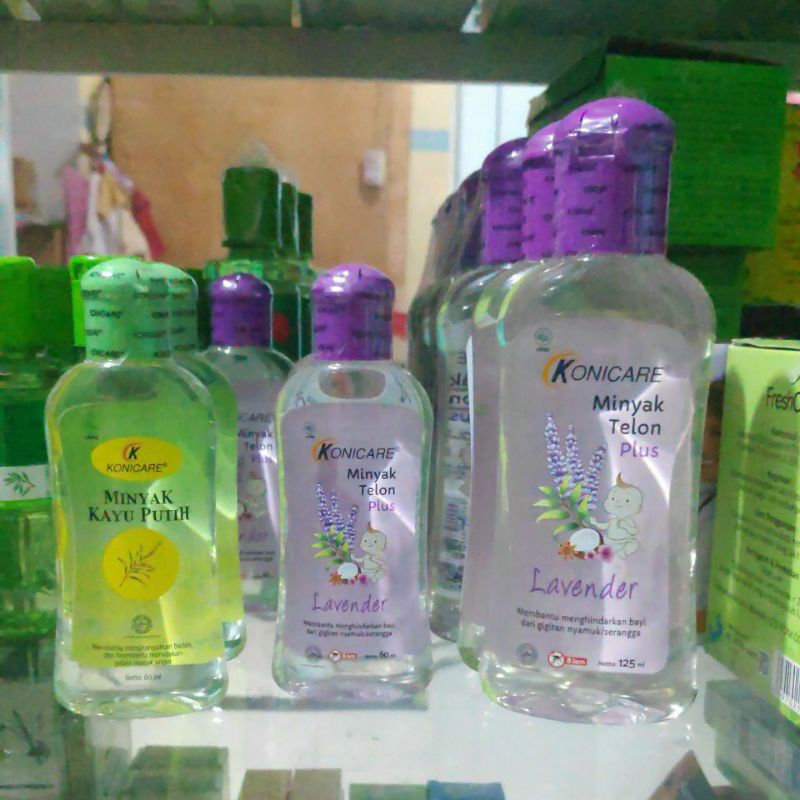 Konicare Minyak Telon Plus Kayu putih 125ml - 60ml Ungu Lavender hindari bayi gigitan nyamuk serangga balita perut Kembung anak baby Kayuputih