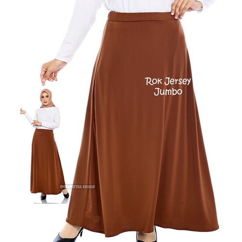 Rok Jersey Jumbo Panjang Polos Bahan Tebal