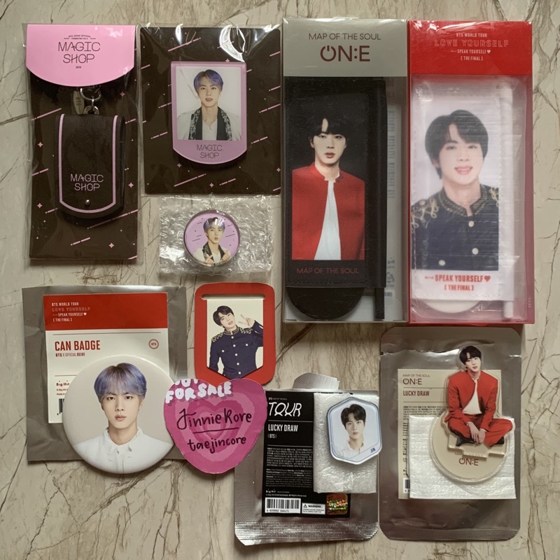 BTS VARIOUS OFFICIAL TOUR MERCH JIN V MAGIC SHOP JAPAN KEYRING IMAGE ACRYLIC BADGE LY SYS SPEAK YOUR