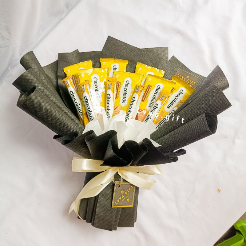 (SNACK 0059) Buket snack chocolatos mix | Buket snack hitam-gold | Buket snack wisuda | Buket snack ulang tahun | Buket anniversary | Buket hari guru | Buket hari ibu | hadiah wisuda | kado ulang tahun