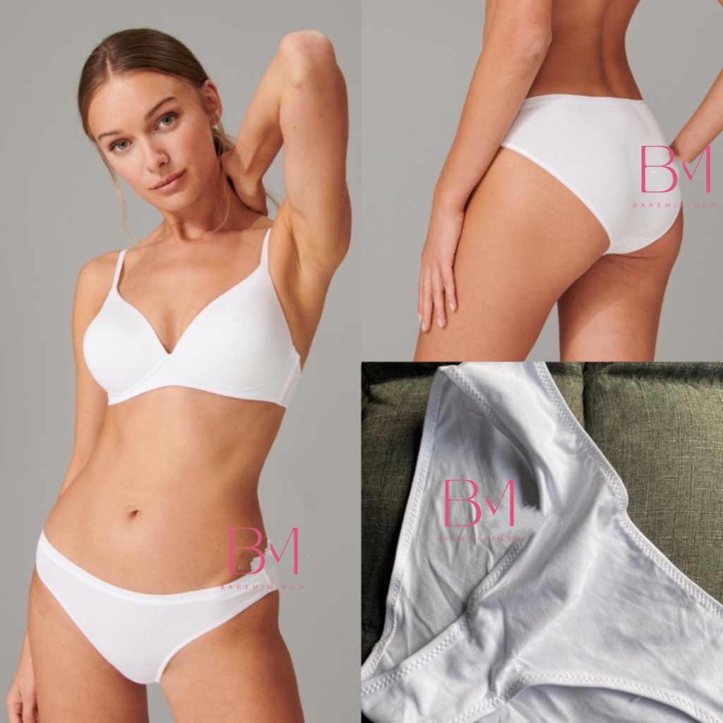 M&S Mark Comfort Devotion Spencer Basic Cotton Tshirt Bra Import Bh Seamless Katun Daily Nude White 