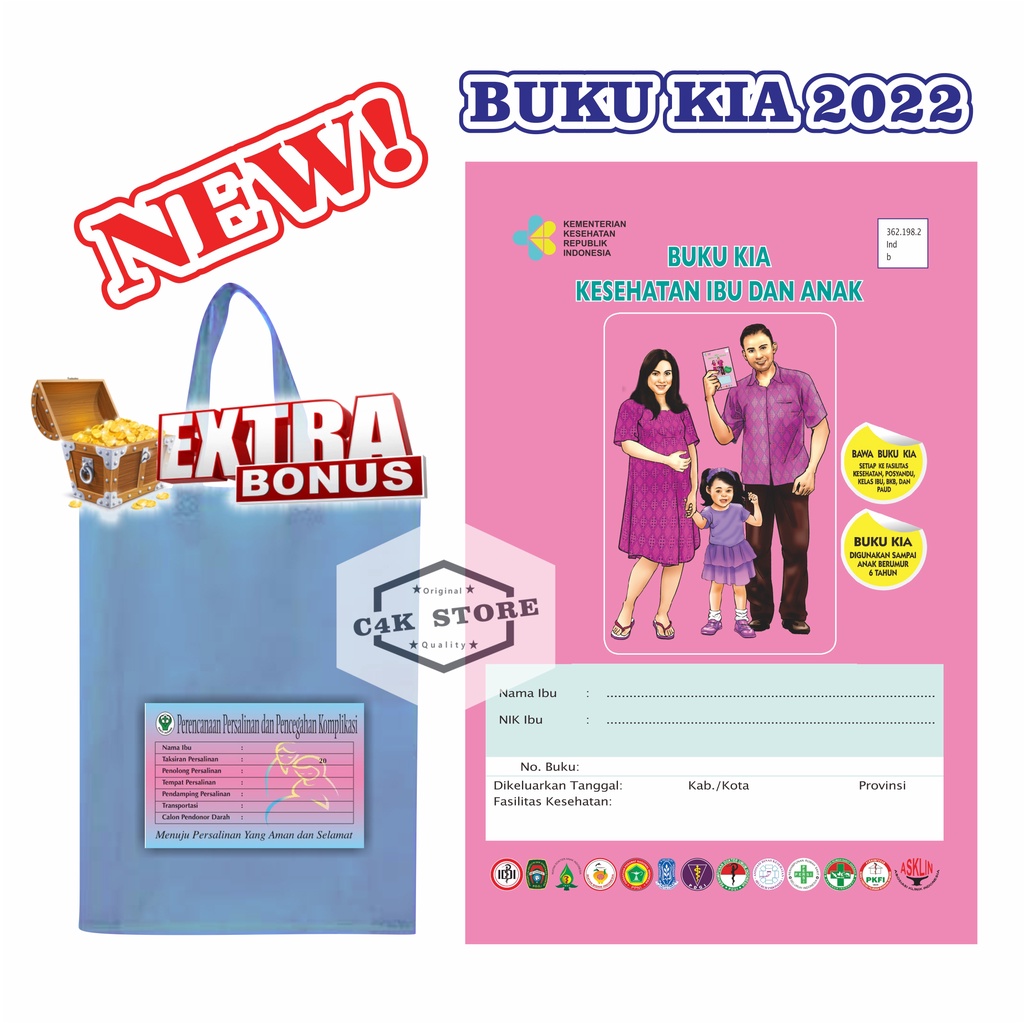 Buku KIA terbaru 2023 (kesehatan Ibu dan Anak) buku pink buku hamil