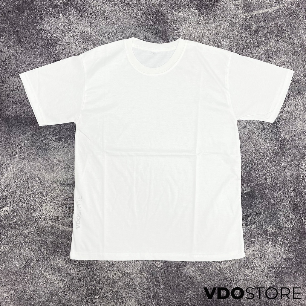 KAOS POLOS PUTIH 100% KATUN COMBED 24S SOLID WHITE PRIA WANITA - VDOSTORE COTTON