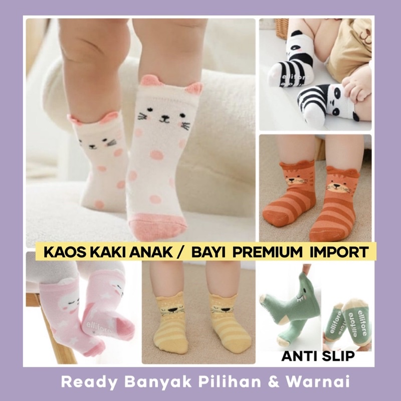 PREMIUM KAOS KAKI ANTI SLIP KAOS KAKI ANAK IMPOR NEWBORN BABY SOCKS Kaos kaki lucu karakter kaos kaki antislip