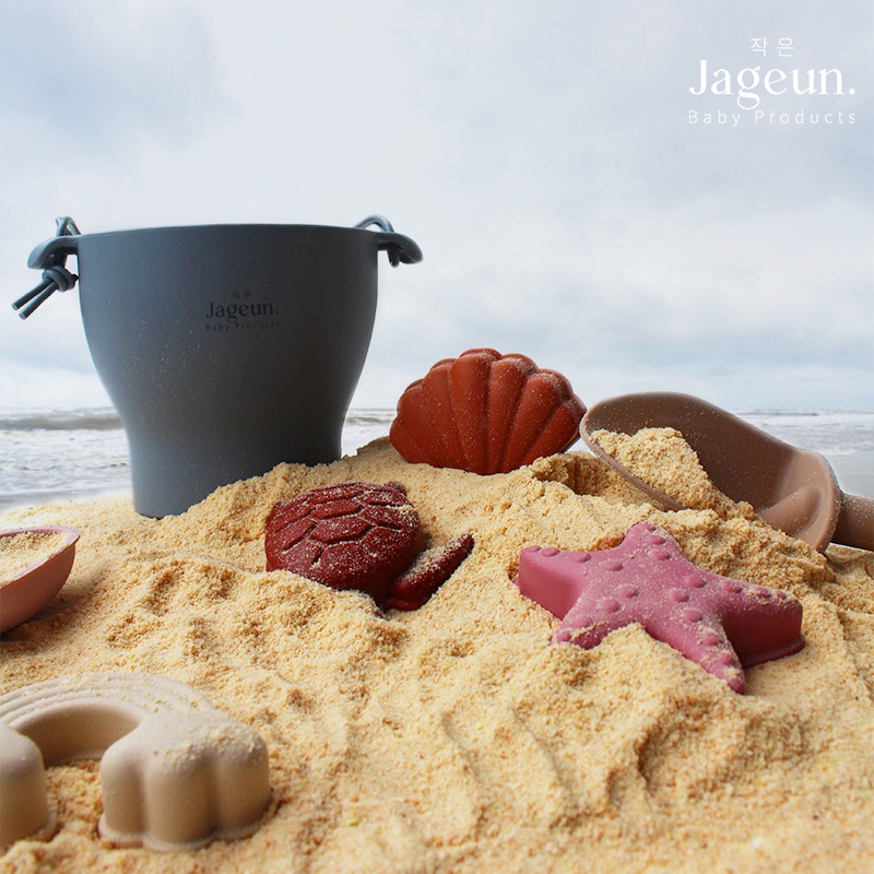 JAGEUN Premium Silicone Beach Bucket Sand Toy Set | Mainan Ember Cetakan Pasir Pantai Anak Bayi