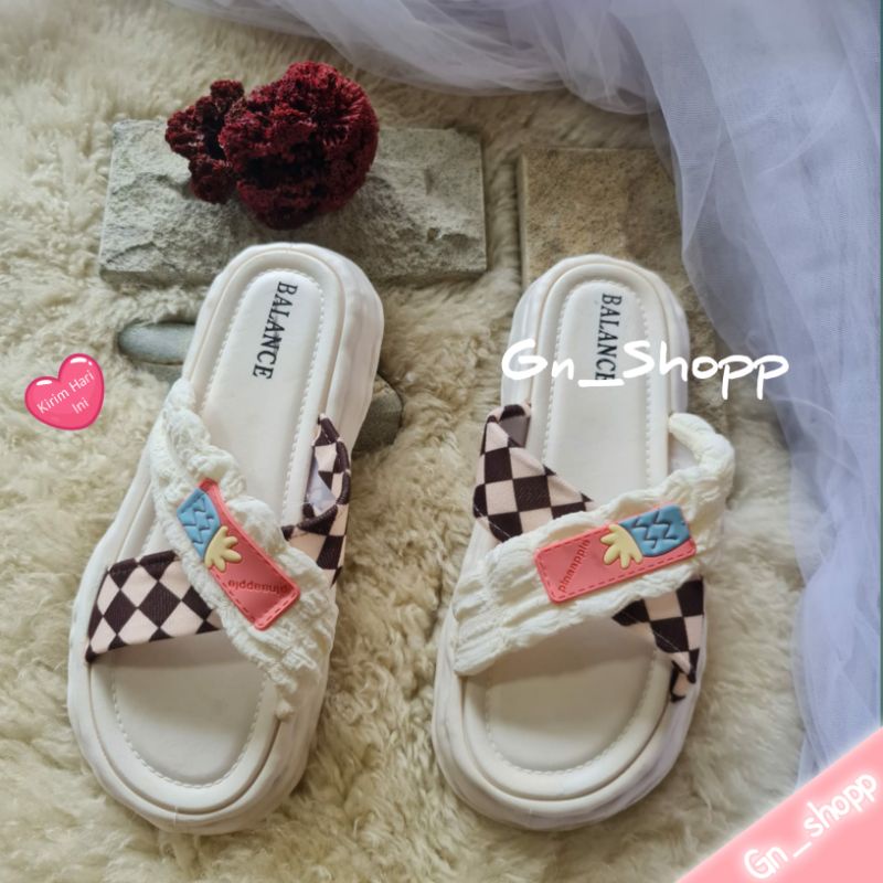 Sandal Wanita Tali Silang Kotak Terbaru CTR 000-A2