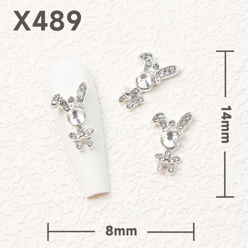 Mxbeauty Rabbits Nail Rhinestones Cute Nail Charms Alloy Rabbits Korea 3D Nail Art Drills
