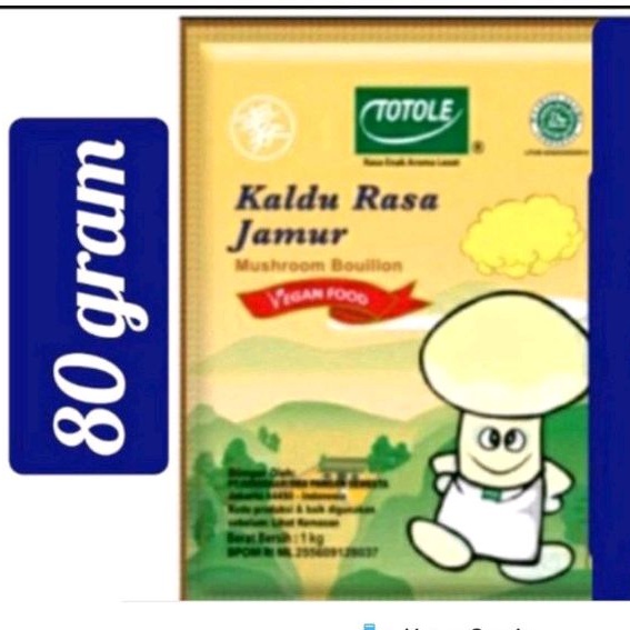 

Totole kaldu jamur 80 gram logo halal vegetarian