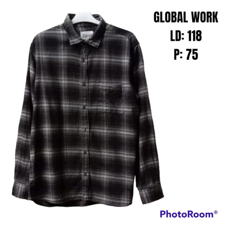 Kemeja Flanel Global Work Motif Veterano Thrift