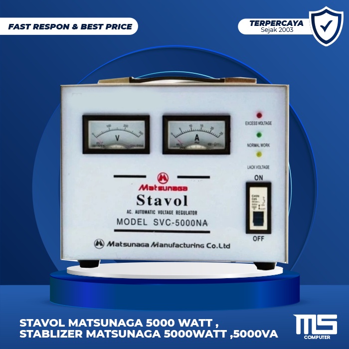 STAVOL MATSUNAGA 5000 WATT ,STABLIZER MATSUNAGA 5000WATT ,5000VA