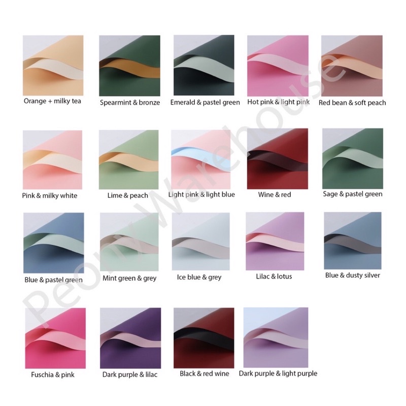 

[ECER] flower wrapping paper dua warna bi color, kertas buket bunga florist cellophane waterproof
