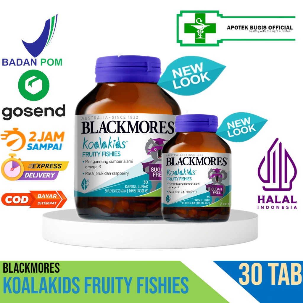 Blackmores Koalakids Fruity Fishies / Koalakids Study Buddy 30 Kapsul