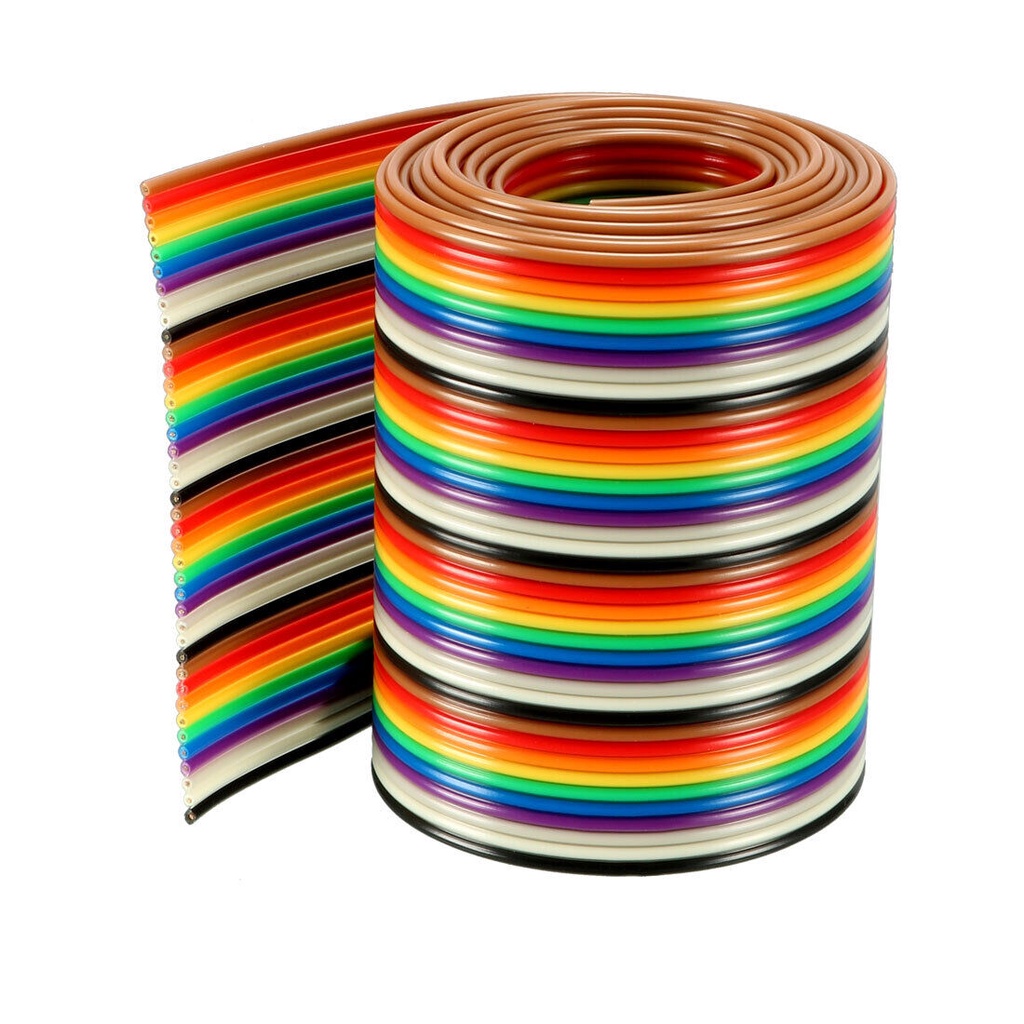 Kabel Pelangi Dupont Wire Flat Flexible Rainbow Pita Ribbon PCB Cable 40 PIN 40P 40 P