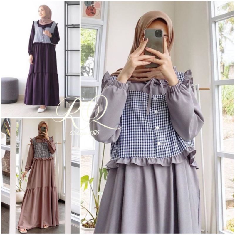 GAMIS DRESS PLUS ROMPI TERPISAH LAILA DRESS GAMIS TERBARU SUSUN REMPLE GAMIS KONDANGAN GAMIS POLOS KHIMAR BERGO INSTAN TALI BAHAN DIAMOND