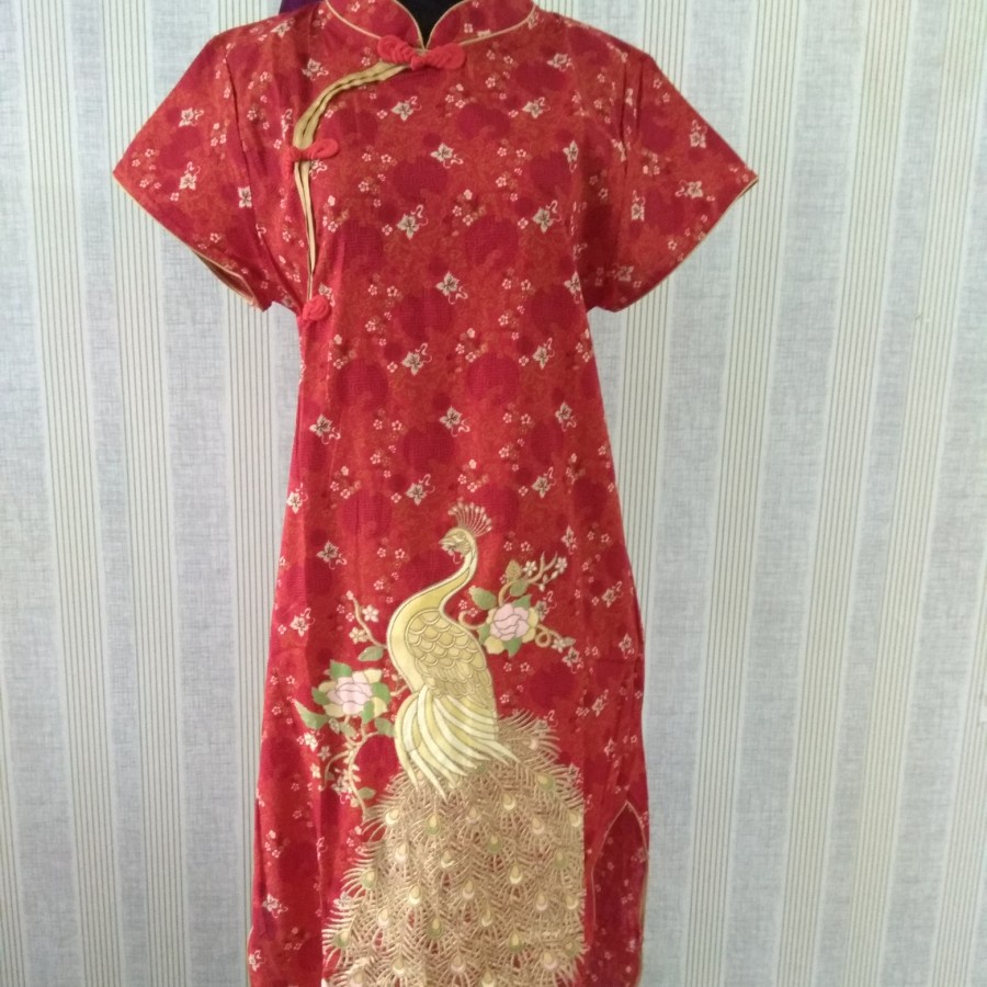 cheong sam wanita merah chinese new year costume