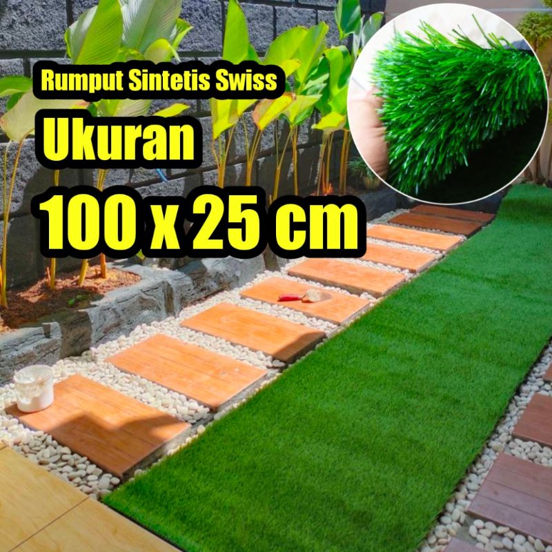 RUMPUT SINTETIS SWISS UKURAN 25X100 CM MURAH