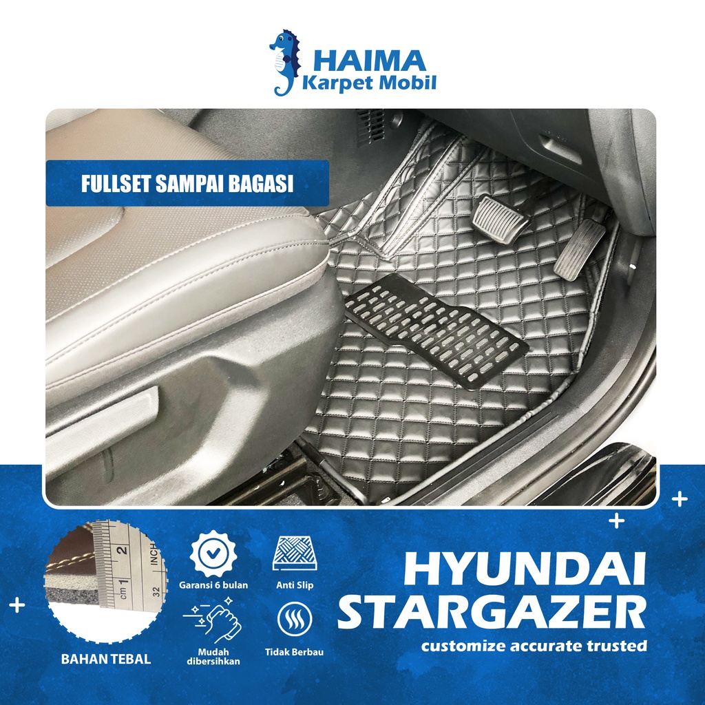 Karpet Mobil Hyundai Stargazer Tahun 2022-Now Fullset Bagasi Premium Haima Carmat