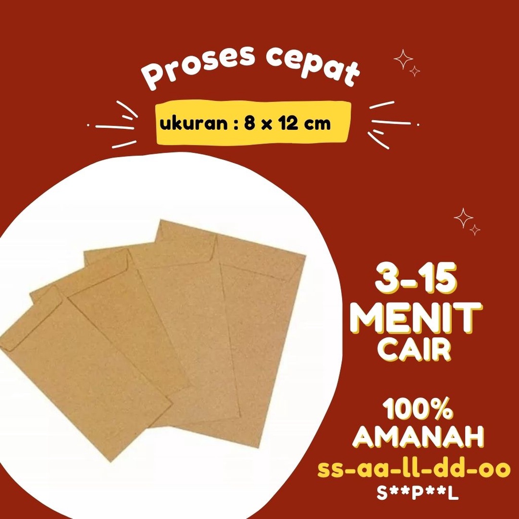 

Amplop angpau Dana / amplop kardus ukuran 8x12 CM Apa saja